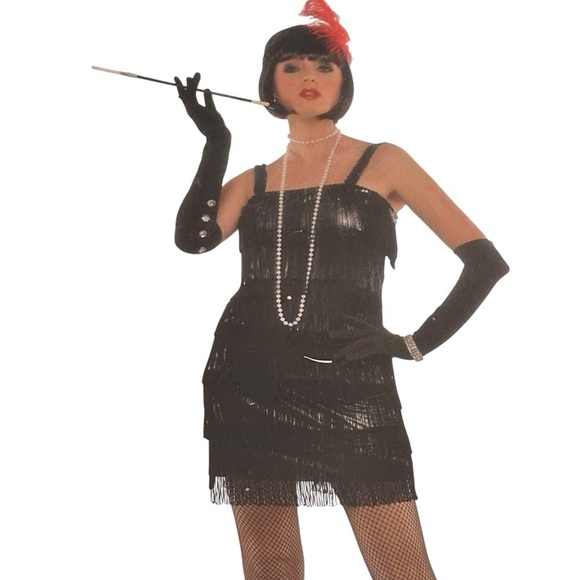 Flashy Flapper Costume with Red Feather Halloween womans NWT small 2/4 - Picture 1 of 3